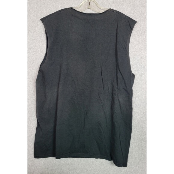 Vtg 1998 CD 106 Radio Station 10 Years of Rock Wolf Muscle Tee Cut Black Large - Picture 5 of 8